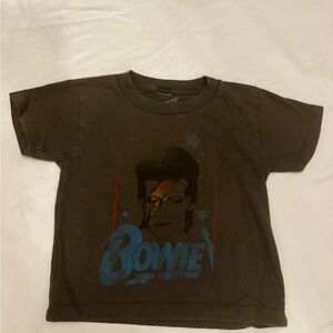 Kids Charcoal Brown David Bowie Ziggy Stardust Graphic T-Shirt | 2T